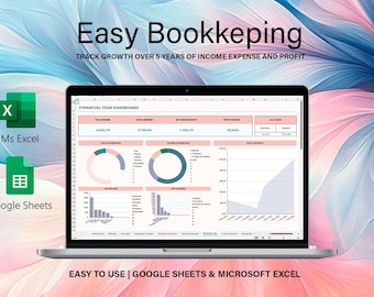Small Business Bookkeeping Template Spreadsheet for Income and Expense in Excel & Google Sheets