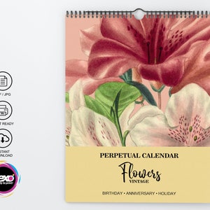 Perpetual calendar, take care not to miss a date, plan in this calendar important dates, such as birthdays and anniversaries