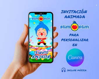 Video de invitación de cumpleaños de Plim Plim / Plantilla animada de Canva