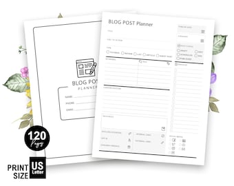 Blog Post Planner | Letter size (8.5" x 11") | Printable