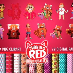 Kit digitaal draaiend rood | Cliparts