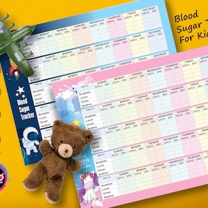Weekly Diabetes Record, Diabetic Tracker Planner for Kids, printable, A4
