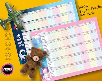 Weekly Diabetes Record, Diabetic Tracker Planner for Kids, printable, A4