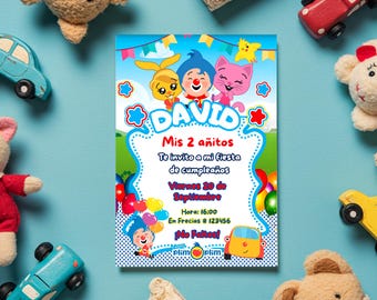 Verjaardagsuitnodiging Plim Plim | Bewerkbare canva-sjabloon (digitale download)