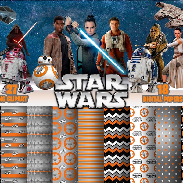 Star Wars digital kit | BB8 |  Cliparts and Digital Papers | Scrapbook