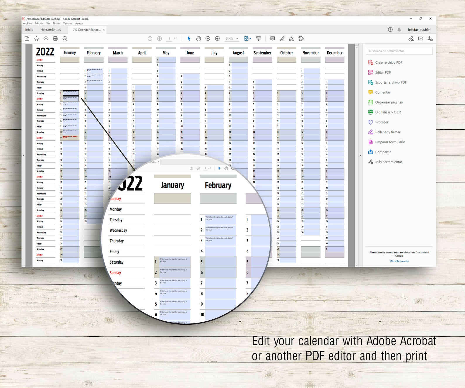 Horizontal Year Wall Planner 2021 2022 2023 2024 & 2025. Etsy