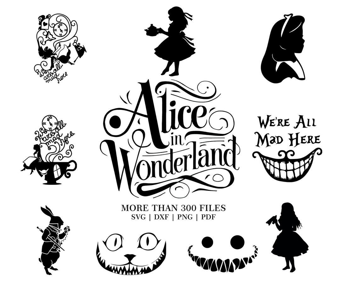 Digital Kit Alice in Wonderland | Svg, Dfx, Png | INSTANT DOWNLOAD ...