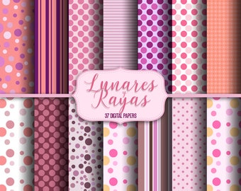polka dots and stripes  | 37 Digital Papers