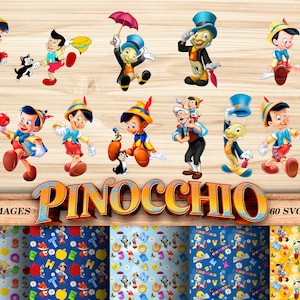 Kit Digital Pinocho para imprimir | Formatos PNG y SVG | Más 15 papeles digitales gratis