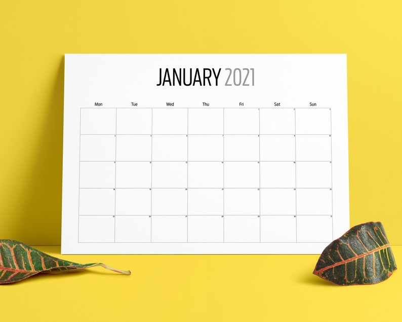 2021 Big Wall Calendar A1 Size 2021 Monthly Planner Etsy