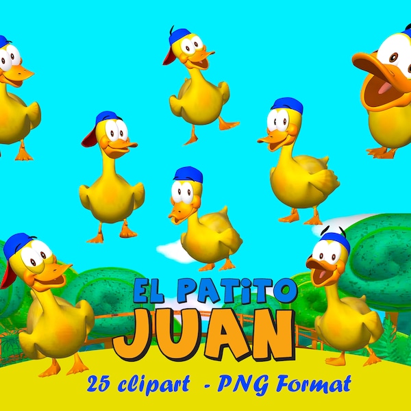 Kit Digital el patito Juan |  25 Clipart | formato PNG