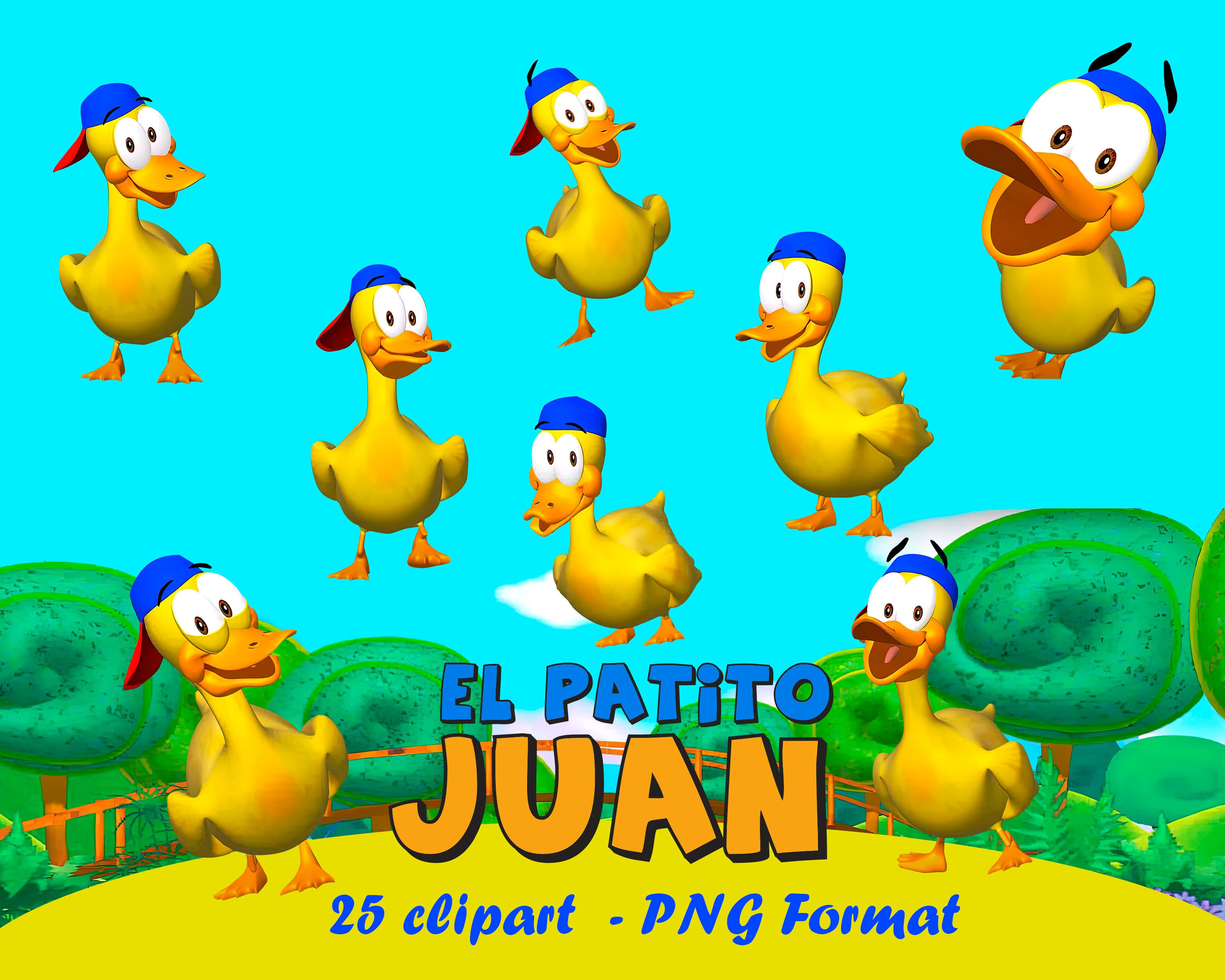 Digital Kit John the Duckling 25 Clipart PNG Format - Etsy Finland