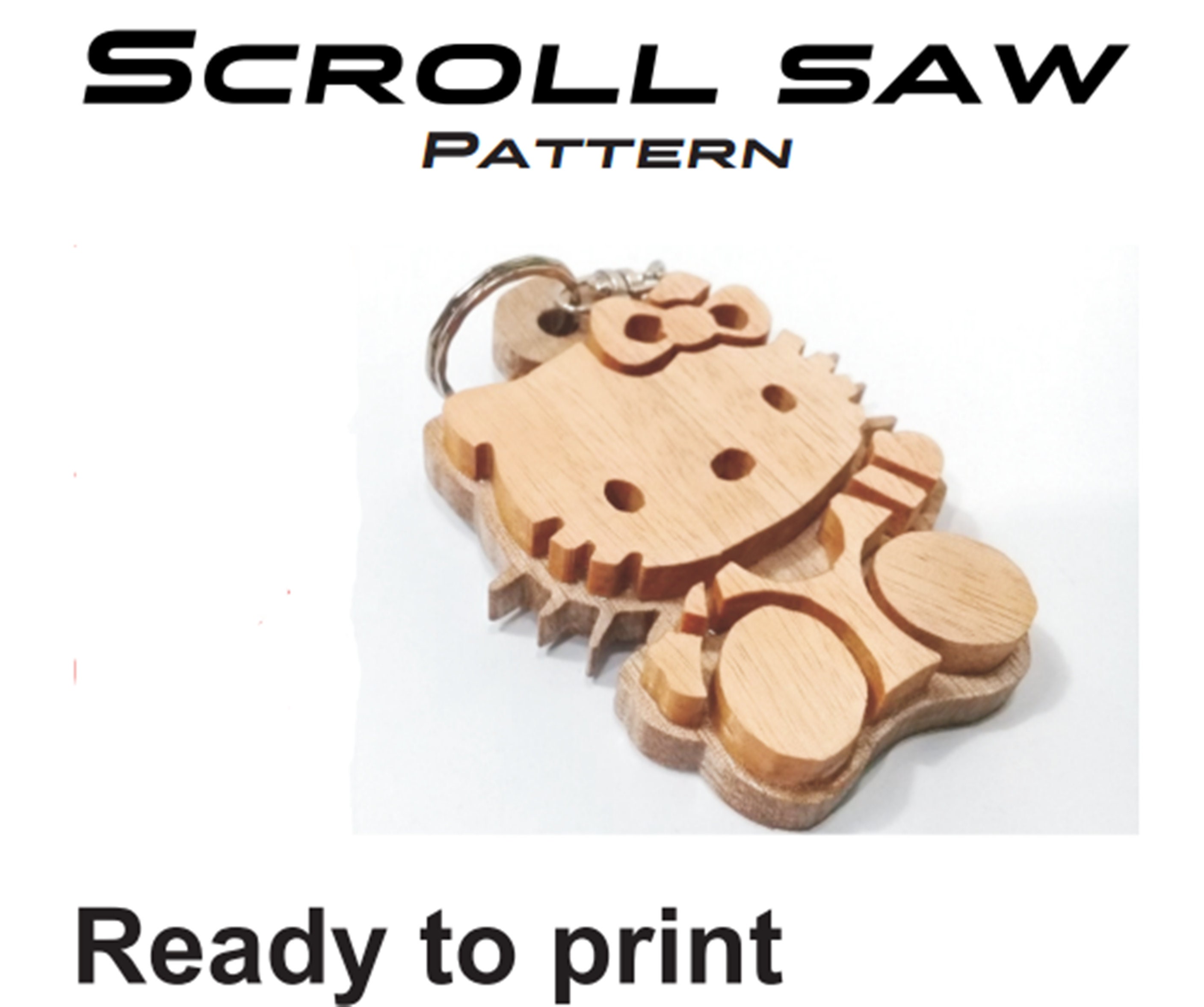 Scroll Saw Pattern Key Chain Hellokiti Etsy