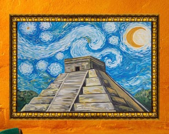 Starry Night in Chichen Itza | 12 x 18 art print | matte finish
