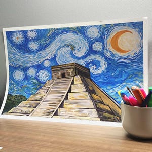 Starry Night in Chichen Itza | 12 x 18 art print | matte finish image 6
