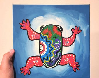 Alebrije Painting Frosch 10 x 10 Zoll