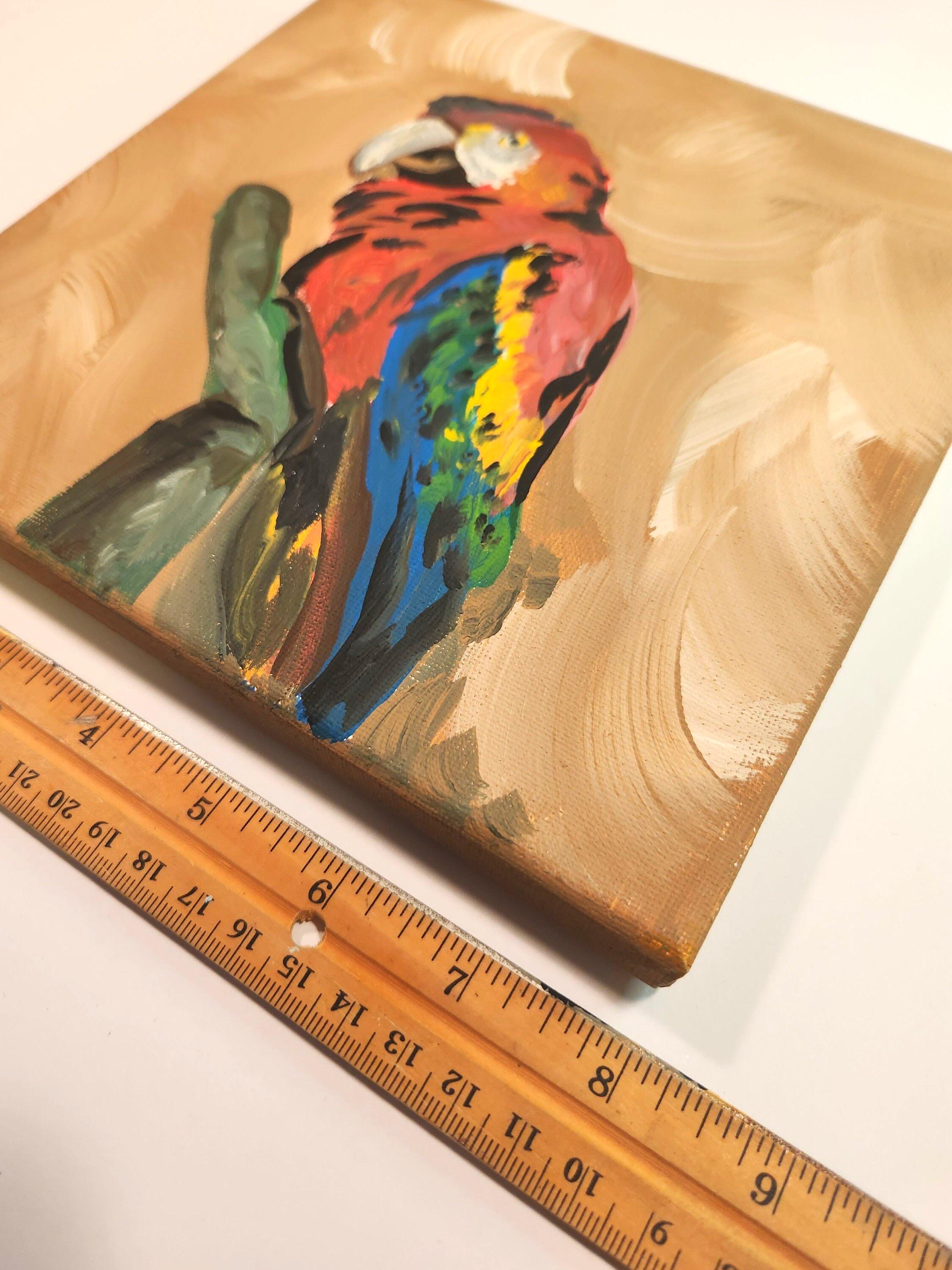 オウムの絵画：アクリル鳥アート - 額入り動物壁飾り - Etsy 日本