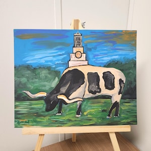 University of Texas Artwork Longhorn Painting 11 x 14 inches