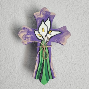 Hand-Painted Cross 8 x 5 inches