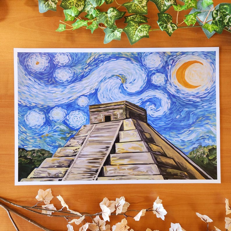 Starry Night in Chichen Itza | 12 x 18 art print | matte finish image 3