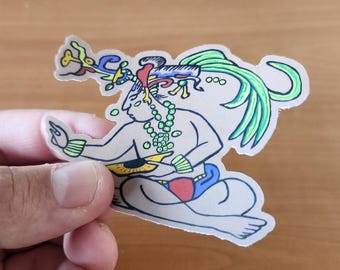 Mayan Maize God Sticker: Mesoamerican Vinyl Decal