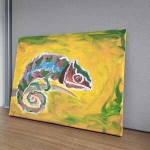 Cuadro de lagarto 9 x 12 pulgadas - Acrílico sobre lienzo