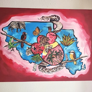 Rio Grande Valley Acrylbild: Texas Wildtiere Kunst (18x24 inches)