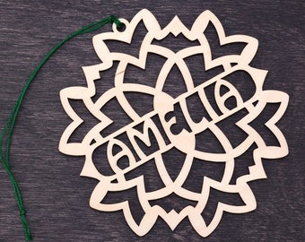 Christmas Decorations - Personalized Christmas Ornaments, Wood Christmas Ornaments, Custom Christmas Tree Decorations, Wooden Snowflake