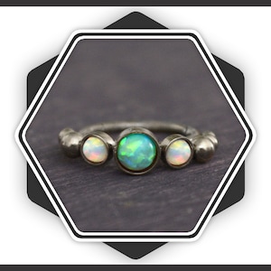 Cartilage Earring. Tragus Piercing Opal. Surgical Steel Conch Earring. Helix Clicker Hoop 18G 16G 14G. Forward Helix Jewelry. Clicker Ring