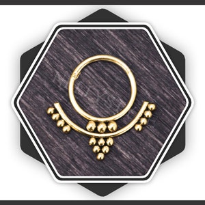 Tribal Septum Ring. Surgical Steel Daith Earring. Hinged Septum Piercing 18G 16G 14G. Boho Septum Jewelry. Daith Jewelry. Septum Clicker