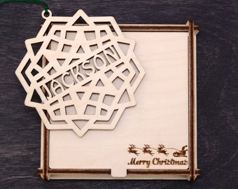 Christmas Decorations - Personalized Christmas Ornaments, Wood Christmas Ornaments, Custom Christmas Tree Decorations, Wooden Snowflake