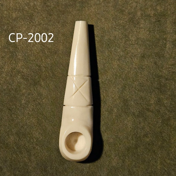 Small Handmade Chillum Carved Caribou Bone pipe