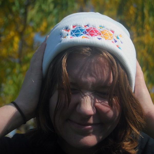 D20 DND Embroidered Beanie