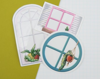 Clear window sticker set