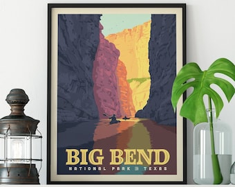 Big Bend Rio Grande National Park Travel Poster by Anderson Design Group | Rio Grande Big Bend Print | Big Bend Print (frame not included)