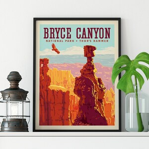 Bryce Canyon National Park Travel Poster by Anderson Design Group | Bryce Canyon Thors Hammer Print (frame not included)