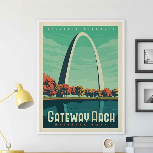 Gateway Arch National Park Travel Poster by Anderson Design Group | St. Louis Arch | Missouri National Park Art Print (frame not included)