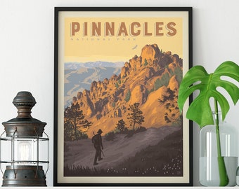 Pinnacles National Park Travel Poster by Anderson Design Group | Pinnacles Print | Pinnacles Print (frame not included)