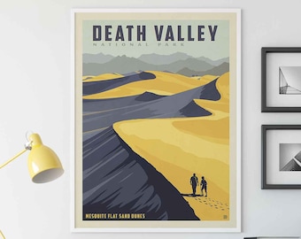 Death Valley National Park Travel Poster by Anderson Design Group | Death Valley Print | Mesquite Flat Sand Dunes Print (frame not included)
