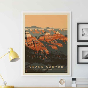Grand Canyon National Park Vintage Travel Poster by Kenneth Crane and Anderson Design Group | National Park Art Print (frame not included)