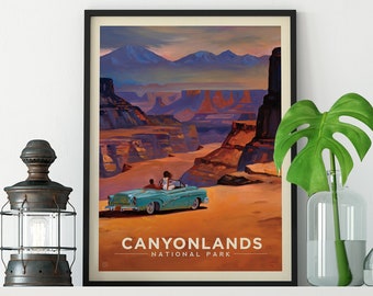 Canyonlands National Park Vintage Travel Poster by Kai Carpenter Anderson Design Group | Canyonlands Wonderland Print (frame not included)