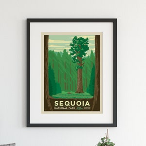 Sequoia National Park Travel Poster by Anderson Design Group | National Park Print | Sequoia Print (frame not included)