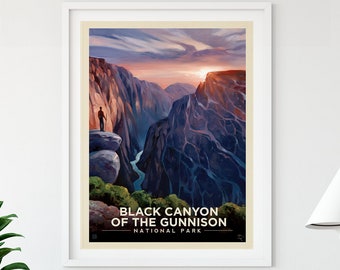 Black Canyon of the Gunnison National Park Vintage Travel Poster by Kai Carpenter Anderson Design Group | Art Print (frame not included)