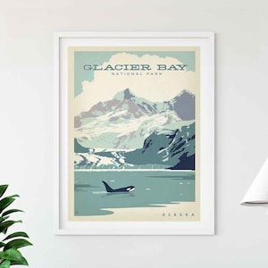 Glacier Bay Travel Poster by Anderson Design Group | Glacier Bay National Park Print | Glacier Bay Print (frame not included)