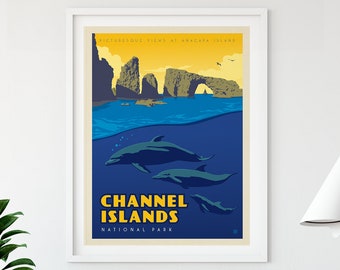 Channel Islands National Park Travel Poster by Anderson Design Group | National Park Print | Anacapa Island Print (frame not included)