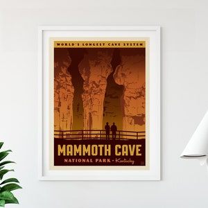 Mammoth Cave National Park Buffalo Travel Poster by Anderson Design Group | Kentucky National Park | Mammoth Cave Print (frame not included)