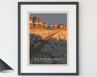 Canyonlands National Park Vintage Travel Poster by Kenneth Crane and Anderson Design Group | National Park Art Print (frame not included)