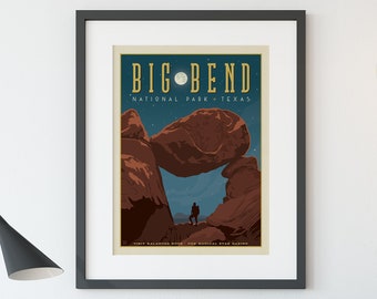 Big Bend National Park Travel Poster by Anderson Design Group | National Park Big Bend Print | Big Bend Print (frame not included)