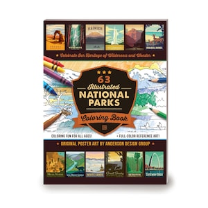 63 National Parks Coloring Book by Anderson Design Group | Kids Activity Book | Childrens Coloring Book