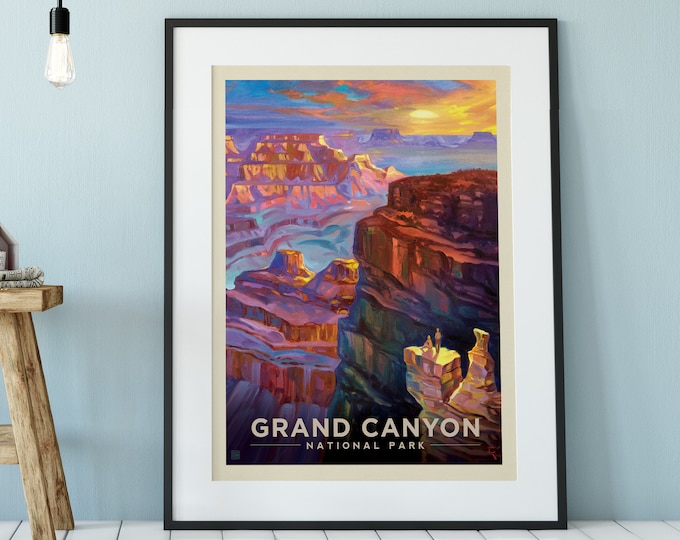 Grand Canyon National Park Vintage Travel Poster by Kai - Etsy